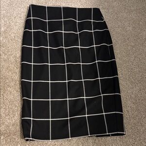Express Black Windowpane Pencil Skirt